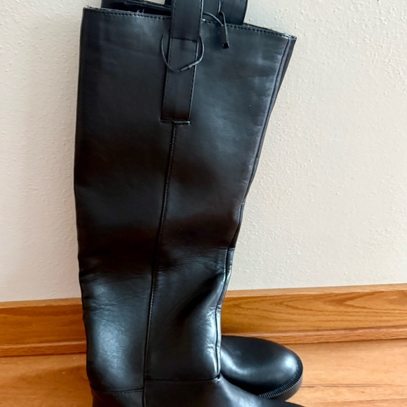 Zara Black Leather Combat Boots - Picture 2 of 4